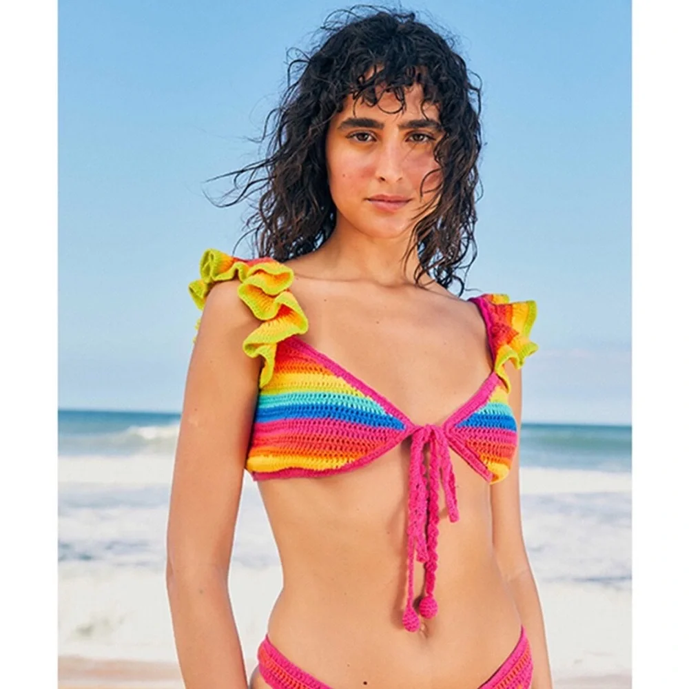 FARM Rio Rainbow Striped Bikini Top - Picture 4 of 6